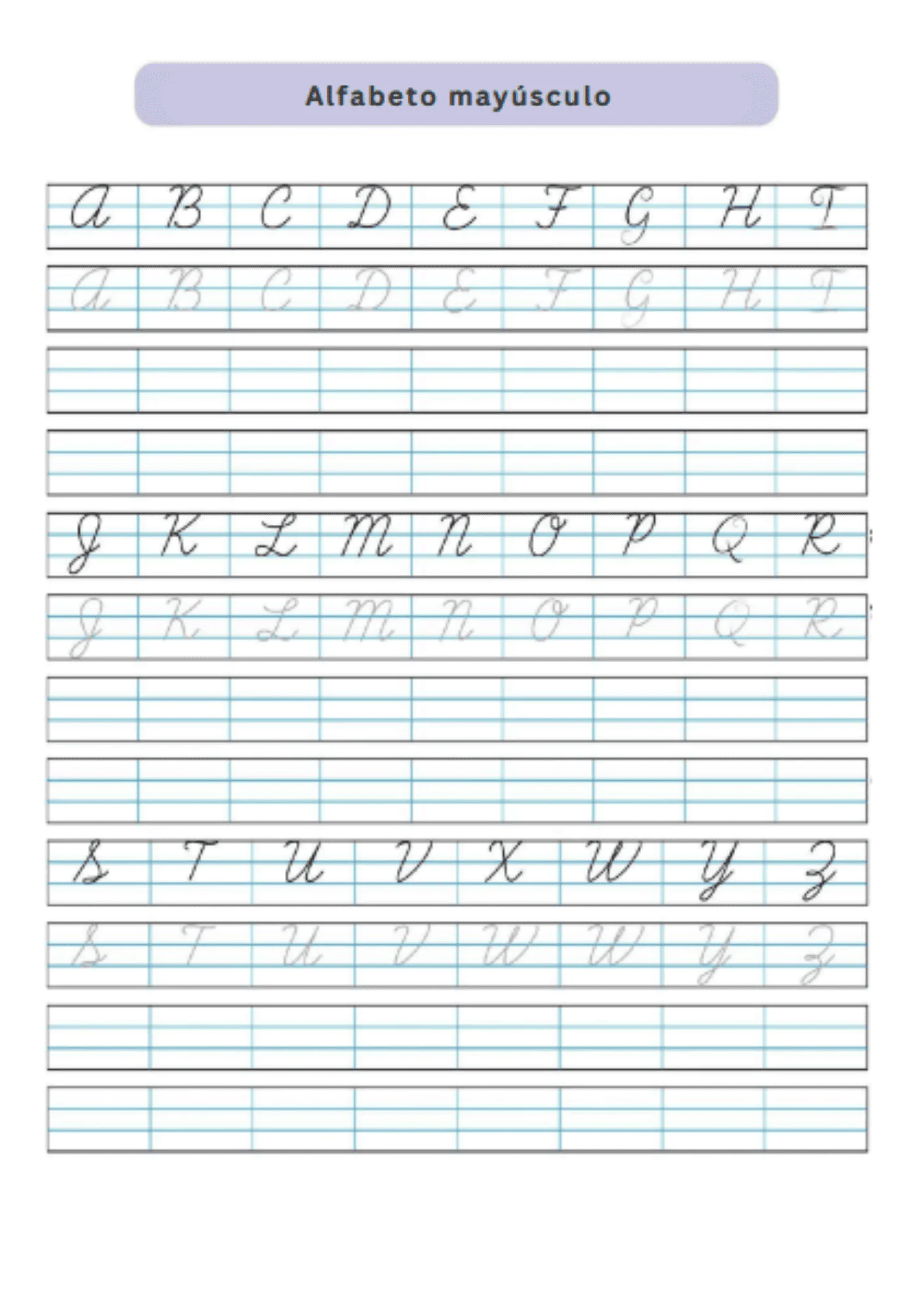 Ejemplo alfabeto mayúsculo